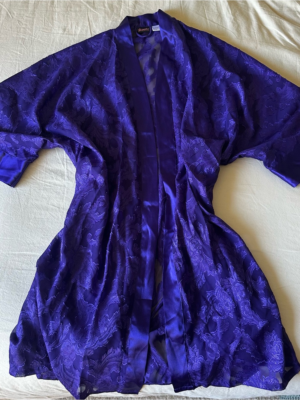 purple sheer lace fredricks of hollywood robe